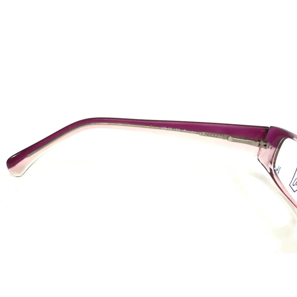 4U Eyeglasses Frames US55 Purple Clear Pink Rectangle Full Rim 46-15-130